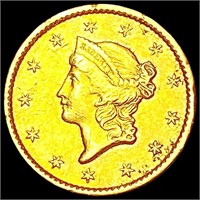 1849 Open Wreath Rare Gold Dollar UNCIRCULATED