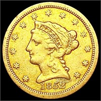 1852-O $2.50 Gold Quarter Eagle NEARLY