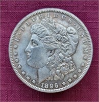 1896-P US Morgan Silver Dollar Coin