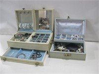 Two Jewelry Boxes W/Costume Jewelry See Info