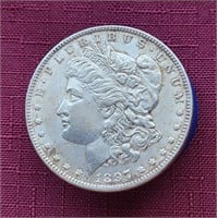 1897-P US Morgan Silver Dollar Coin