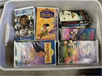 Box of VHS & cassettes movies