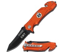 Tac-force Orange Emt Knife With Glass Breaker