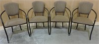 4 AMISCO ARMCHAIRS WITH FABRIC SEATS 23"W19"D35"T