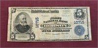 RARE 1902 $5 Note First Nat'l Bank Hobson MT 10715