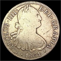1801 Spain-Mexico Silver 8 Reales NICELY