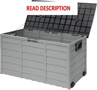 75 Gallon Outdoor Deck Box  Resin  Grey