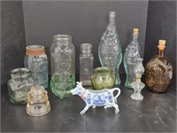 12 PC COUNTRY LOT - JARS, BOTTLES PLUS - 4" TO 14"