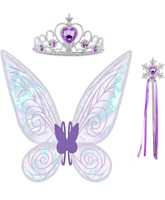 (new)Butterfly Fairy Wings w/t Crown Fairy Wand