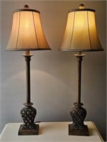 Brass + Wood Style Ceramic Table Lamps
11×32×9"