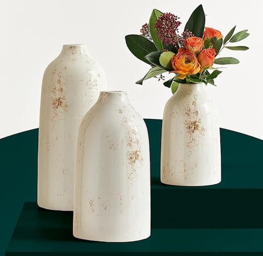 White Ceramic Vase Set of 3 - Shelf&Shelf