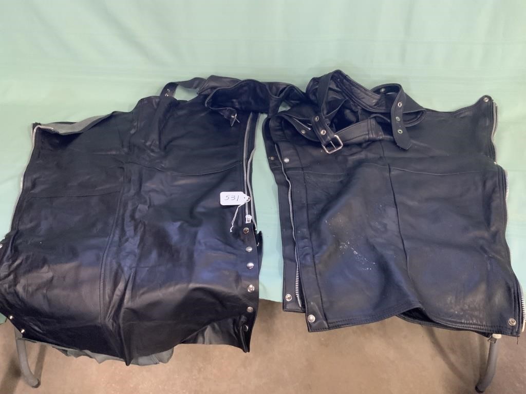 2 Leather Riding Chaps XL