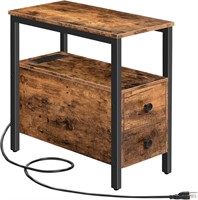 HOOBRO (2pk) End Table with Charging Station