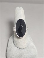 Sterling Silver Ring- Garnet- Size 8.5