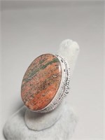 UNAKITE Sterling Silver Maximalist Ring Size 8