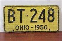 A 1950 Ohio License Plate