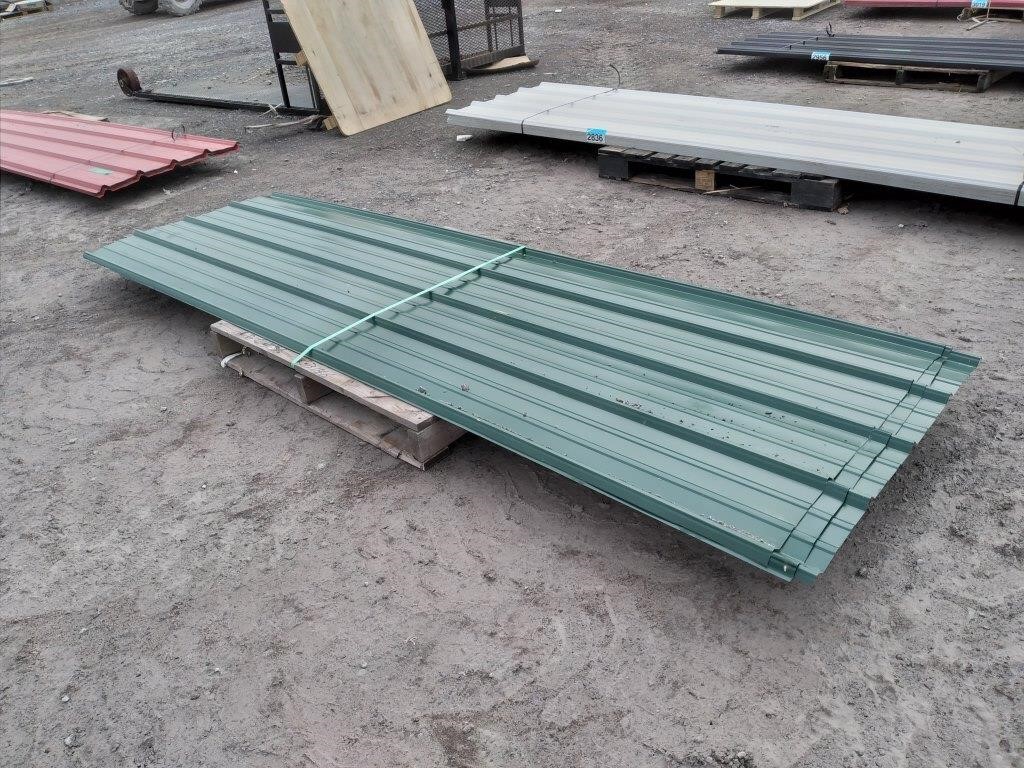 (5) Sheets Green Steel Siding Roofing 10FT X 3FT