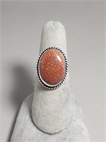 Sterling Silver Goldstone Ring Size 7