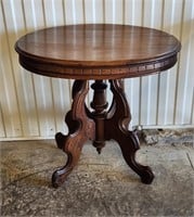 Antique Walnut Oval Victorian Side Table