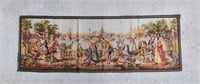 Antique Belgian 30" x 20" Venetian Scene Tapestry