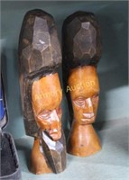 CARVED NATIVE BUSTS