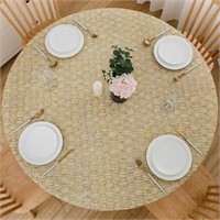 Round Elastic Edged Vinyl Fitted Tablecloth