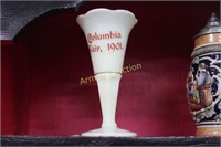 ANTIQUE CUSTARD GLASS COLUMBIA, FAIR 1901 VASE