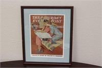 A Framed Norman Rockwell Evening Post Magazine