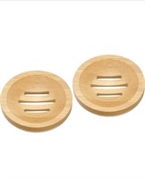 New uxcell Wooden Soap Dish, 4Pack Natural Bamboo