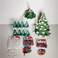 Vintage Ceramic Christmas Tree & Napkin Rings