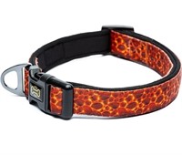 2 pcs  medium size Lava Orange Dog Collar for