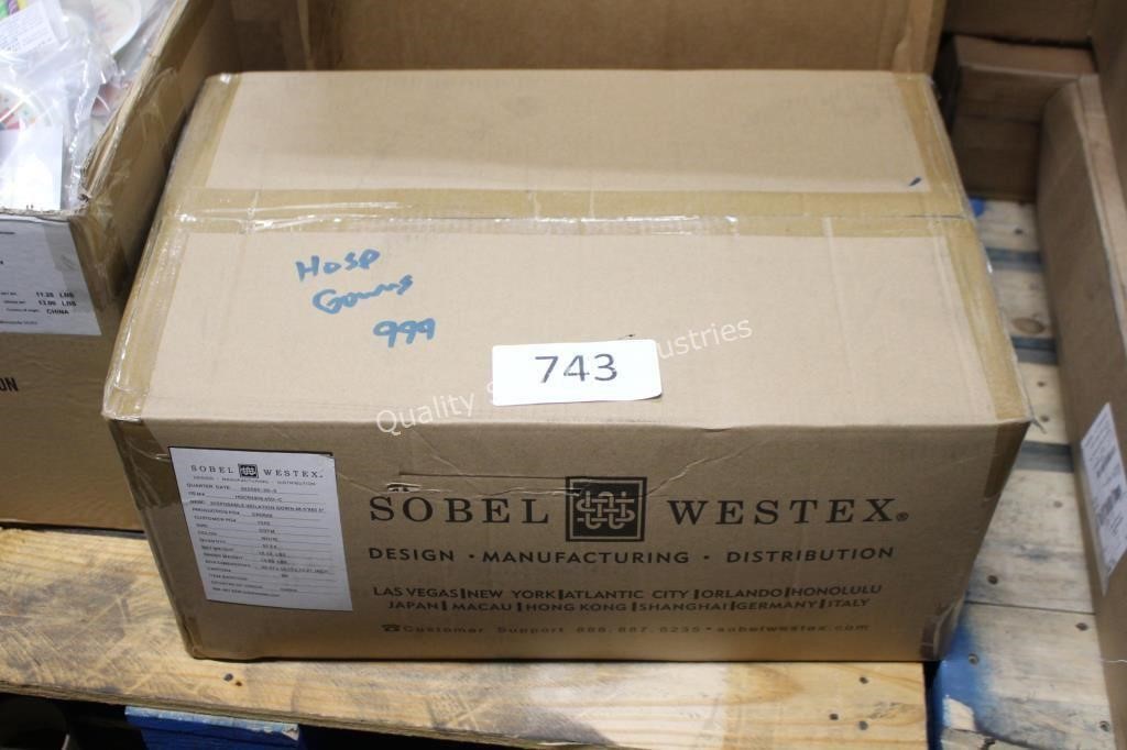box of hospital gowns
