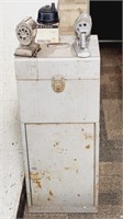 Vintage File Cabinet , Pencil Sharpener, Stapler