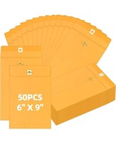 (new)50pcs  9 x 6 Inch Clasp Envelopes Brown 28lb