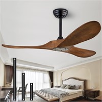 52 Black/Walnut Wood Ceiling Fan  No Light