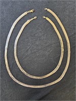 18k PG Herringbone 18" + 24" Chains