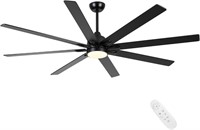 72-inch Black Ceiling Fan with Lights  Remote