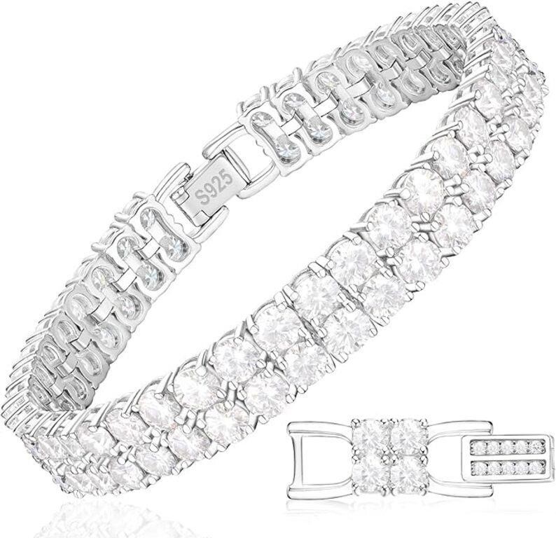 Silver Moissanite Tennis Bracelet Women: Lab