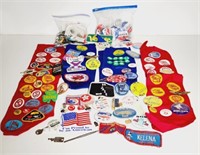Church Camp Sashes with Patches, Political Buttons