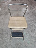 Vtg Cosco Kitchen Flip Up Step Stool Chair