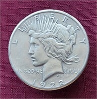 1922-S US Peace Silver Dollar Coin