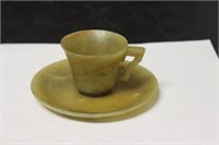 A Chinese Jade Cup and Saucer