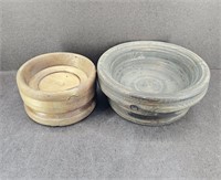 2 Vtg Handmade Wooden Bowls