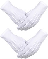 2 Pairs White Nylon Gloves with Snap Closure for