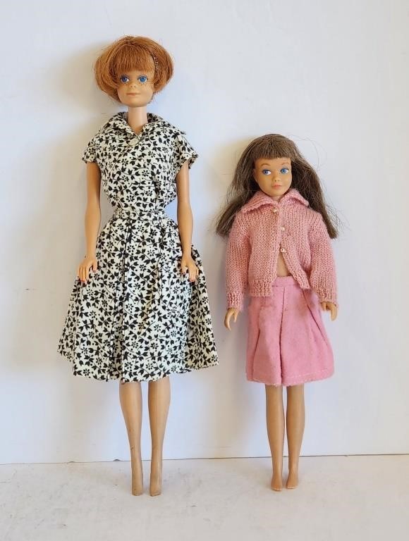 1965 Barbie Bendable Leg Midge & Skipper Dolls
