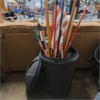 Trash Can, Yard Tools, Flag