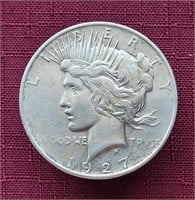 1927-D US Peace Silver Dollar Coin LOW MINTAGE