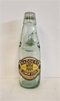 Antique Maddens Lemon Soda Bottle Marble & Label
