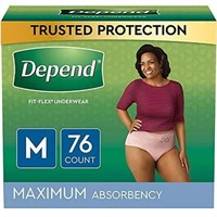 Depend Fit-Flex Incontinence Underwear  76 Ct