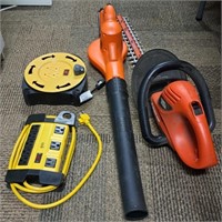 Electric Hedge Trimmer, Blower, Extension Cords